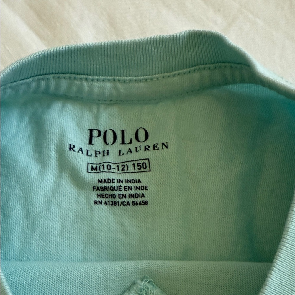 Polo Ralph Lauren Boys Light Blue V-Neck T-Shirt Med 10-12 - Picture 7 of 8